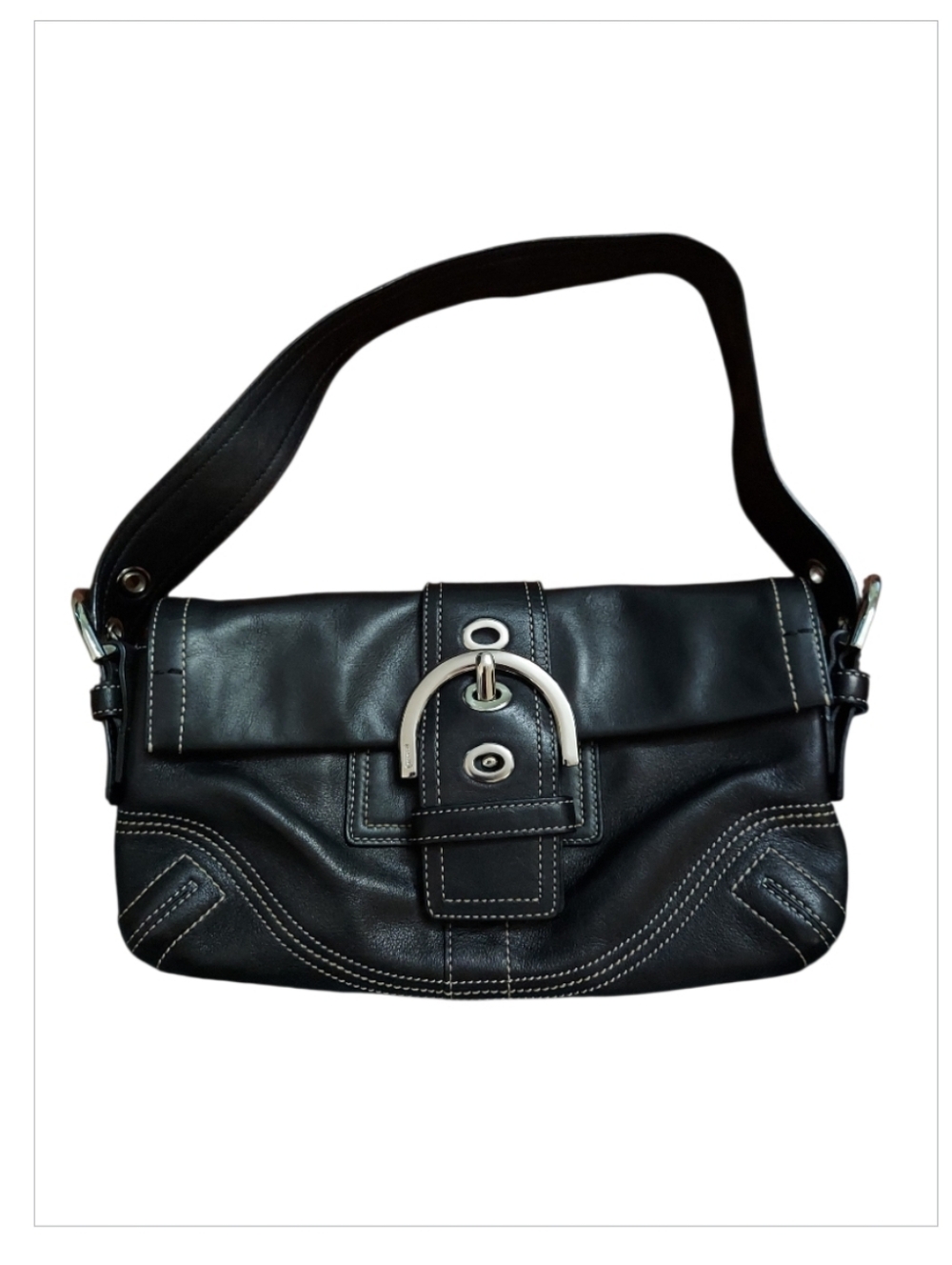 Coach Soho Buckle Flap Y2K Vintage 2000 Leather Shoulder Bag Very Gently Loved